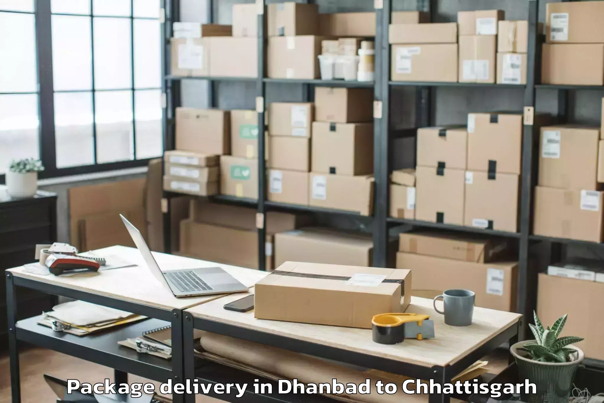 Expert Dhanbad to Dr Cv Raman University Bilaspu Package Delivery